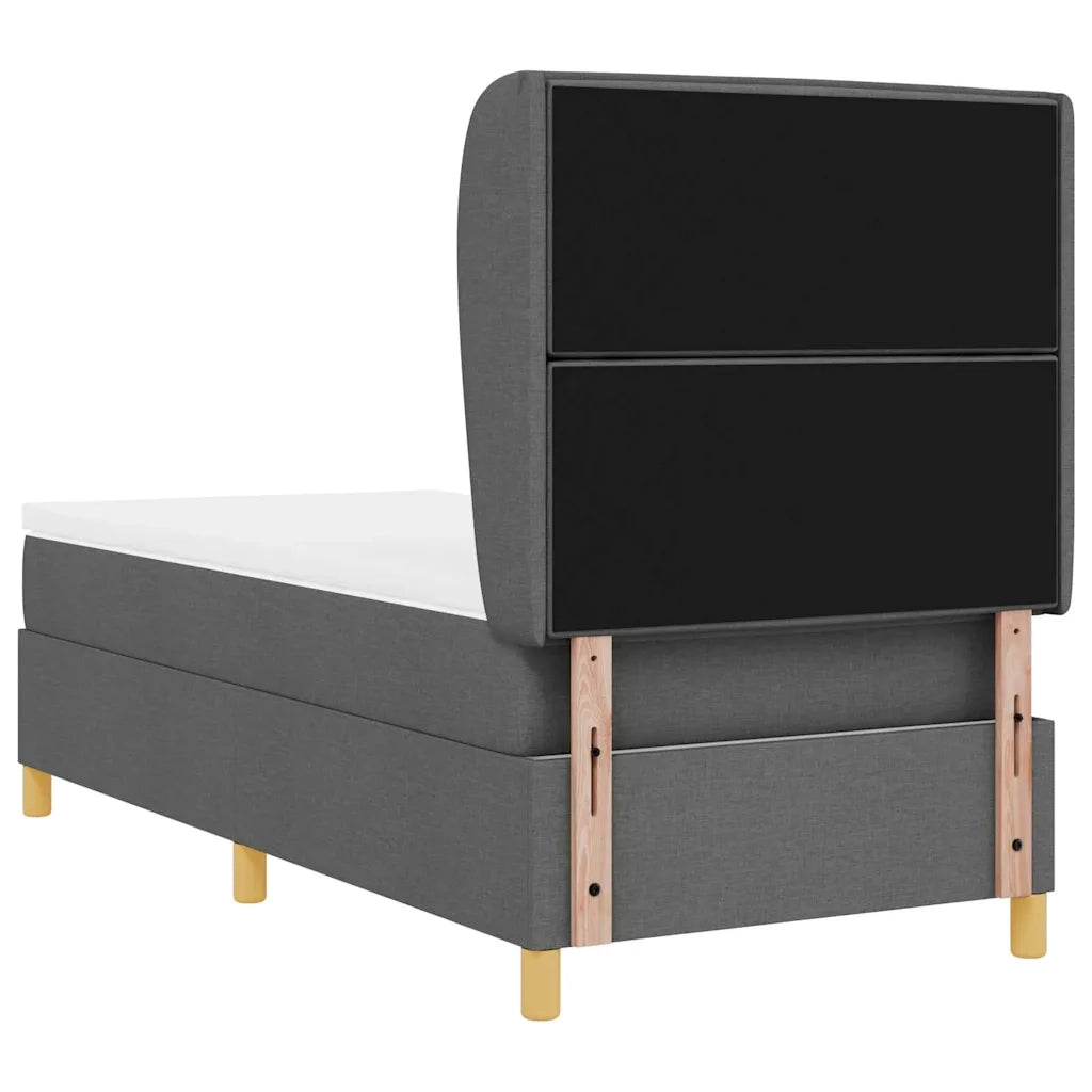 Letto a molle con materasso Grigio scuro 200 x 90 cm Tessuto 3340670