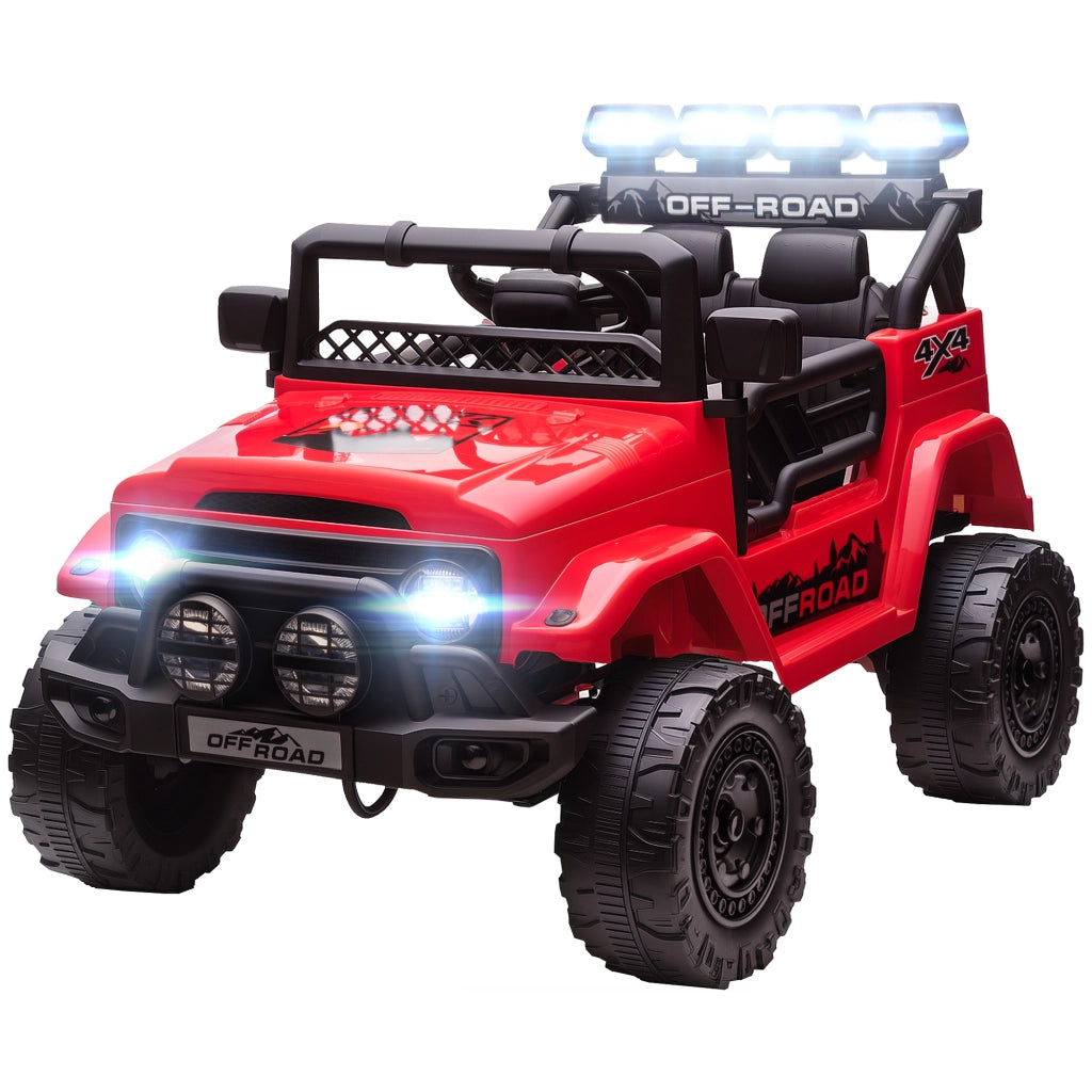 Fuoristrada per Bambini con Fanali, Clacson, Cintura e Telecomando, in PP e Metallo, 99x66x68.5 cm, Rosso