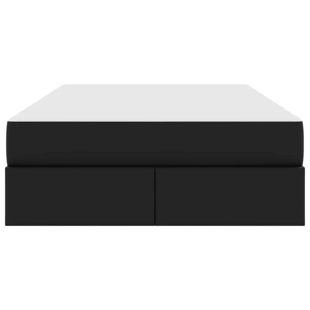 Letto con contenitore e materasso 2 pcs Nero Pelle 3399600