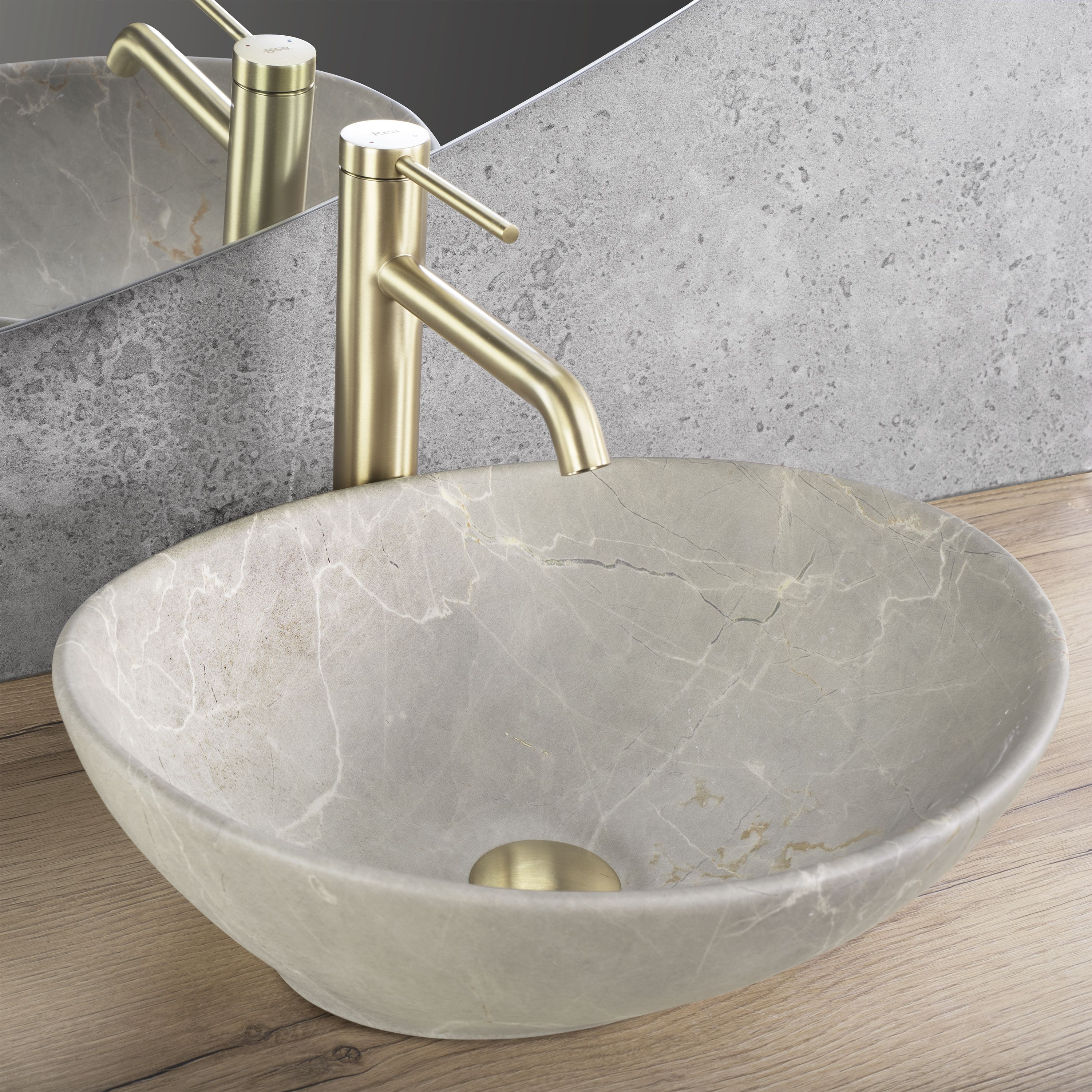 Lavabo Da Appoggio Rea Sofia Beige Matt