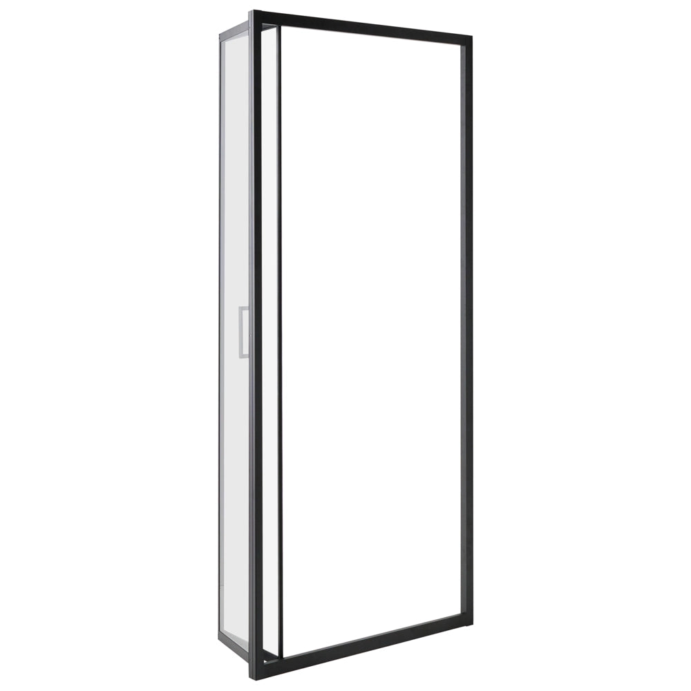 Porta da doccia pieghevole in vetro temperato trasparente con anta 80 x 190 cm Nero design elegante