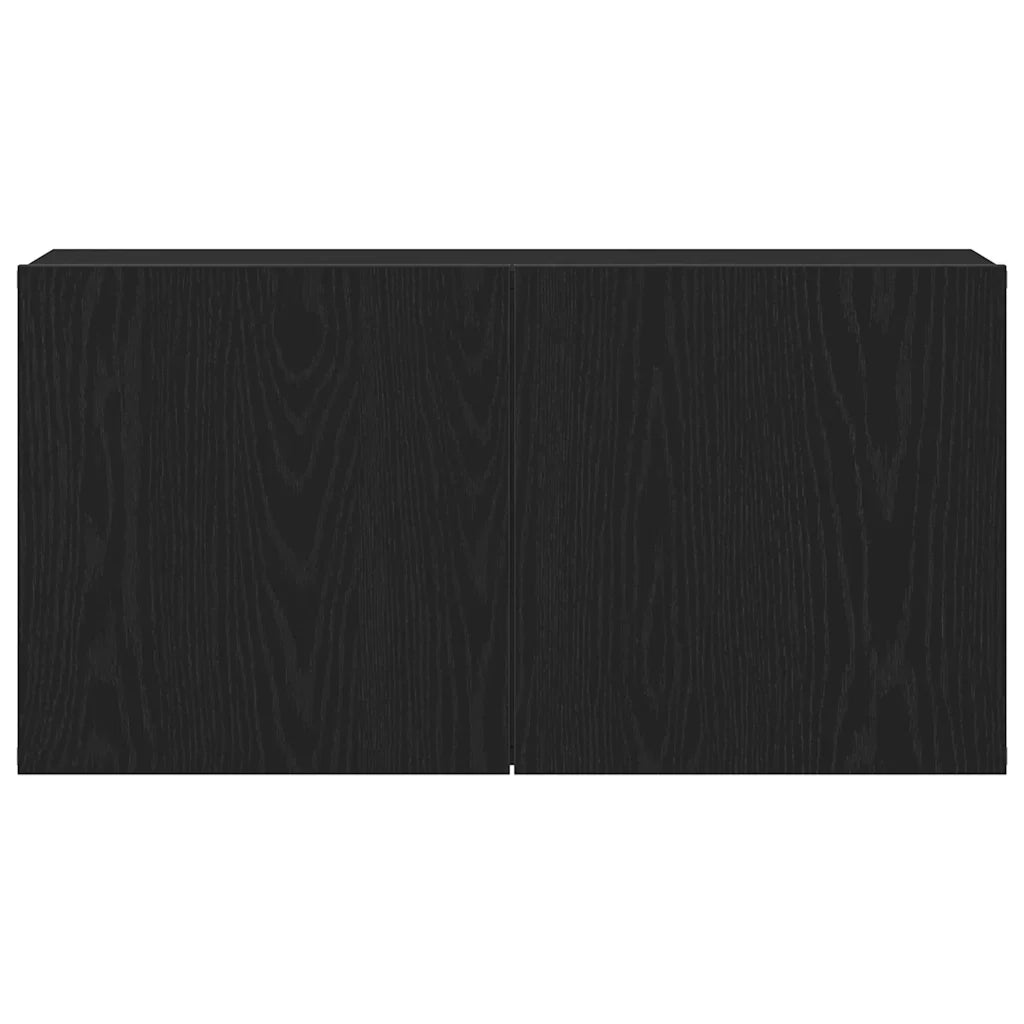 Mobile TV moderno a parete con pratico vano contenitore 80 x 30 x 41 cm realizzato in legno composito di rovere nero 02_0051835