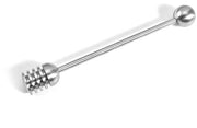 Lepel per l'Apicoltura - Manico a Due Mani - Rasoio in Acciaio Inox - Ideale per la Scoperta - Adatto per Miele e Giusta per Siroppo - Color Argento - Cucchiaio per Miele e Siroppo