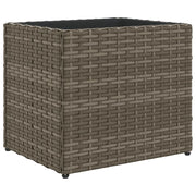 Fioriera rialzata per piante fiori terrazza giardino 36 x 30 x 32 cm resina intrecciata grigia 02_0037517