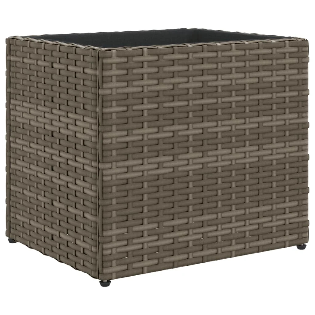 Fioriera rialzata per piante fiori terrazza giardino 36 x 30 x 32 cm resina intrecciata grigia 02_0037517