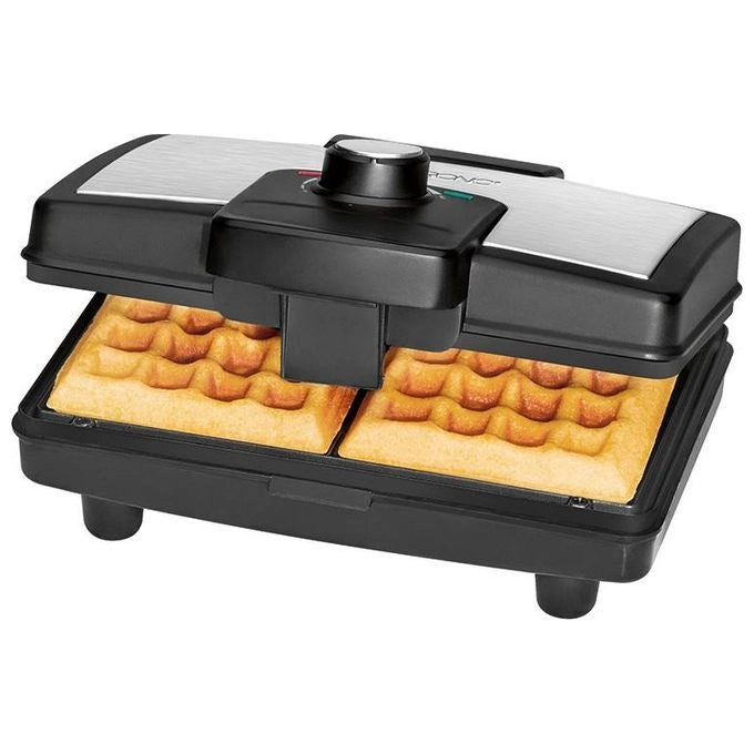 Clatronic WA 3606 2 waffle 800 W Nero, Acciaio inox