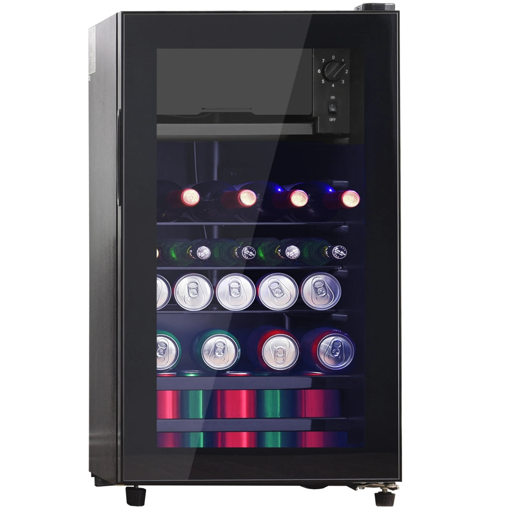 Frigorifero compatto a libera installazione 76 L con congelatore 6 L LED nero