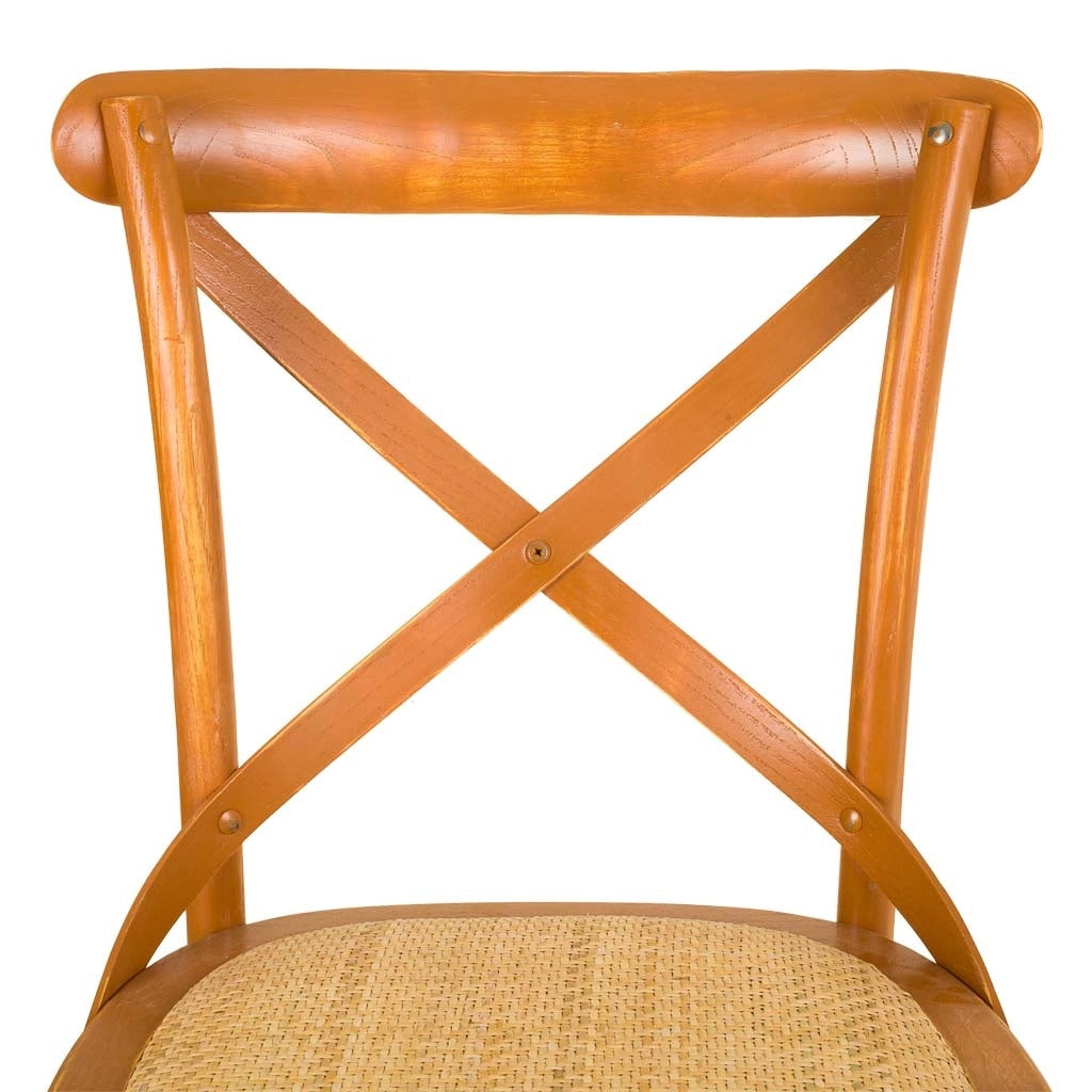 Sgabello in legno e seduta in rattan marrone 45x53x75/116h