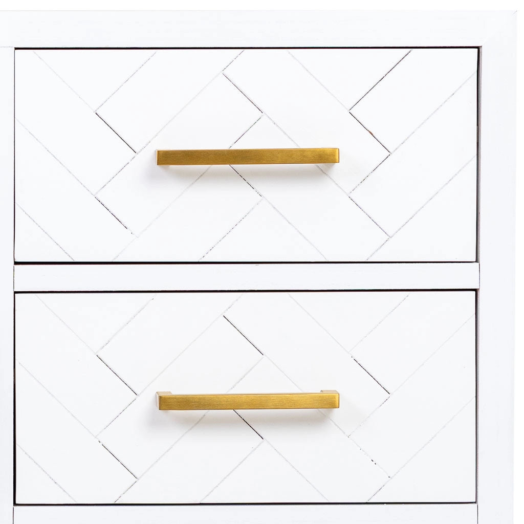 Credenza con 1 anta e 3 cassetti in legno e metallo 80x34x80h cm