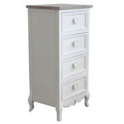 CASSETTIERA CUORE IN LEGNO DI PAULOWNIA CON 4 CASSETTI 44 X 34 X H90 CM