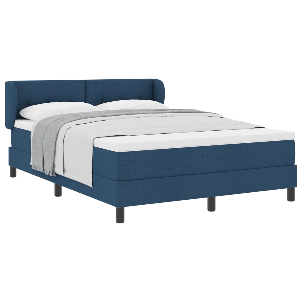 Letto a Box con Materasso Blu 140x190 cm in Tessuto
