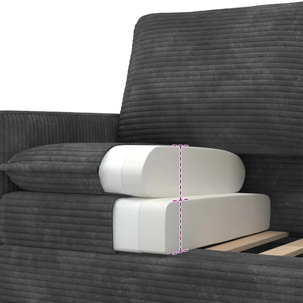 Set di divani 2 pcs Grigio Scuro Poliestere