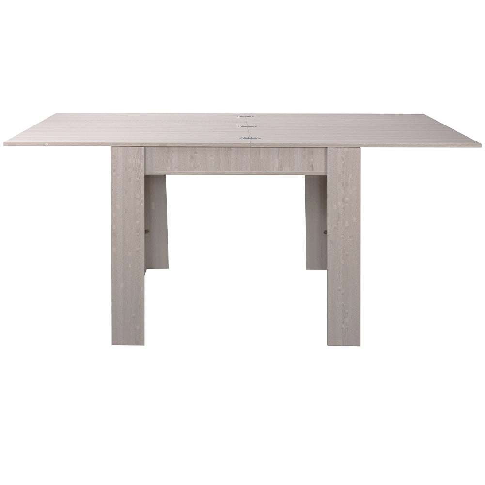 Tavolo da Pranzo Quadrato 90x90cm Allungabile a 180cm Apertura a Libro Tortora