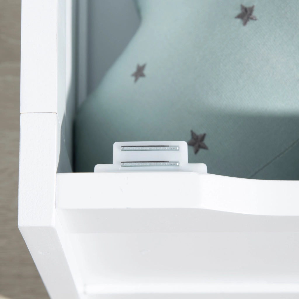 Banco con cassetti per bambini ¨C zephmum ¨C grigio e bianco 60x30x50 cm