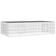 Gabbia per conigli 2 pannelli 220 x 110 x 55 cm Ferro zincato Argento 02_0041686