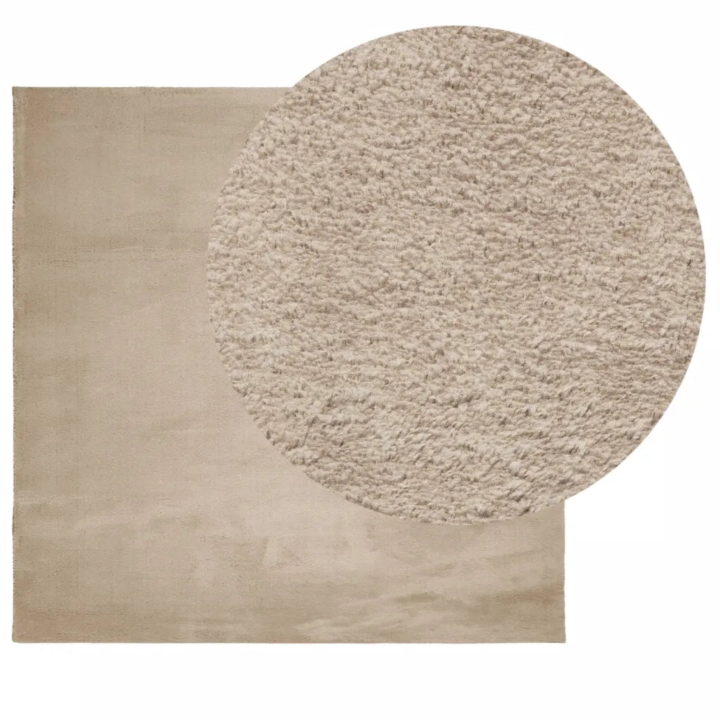 Tappeto a Pelo Corto HUARTE Morbido e Lavabile Sabbia 240x240cm 375063