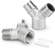Y-stuk 3/8" BSP - 3-via Buisconnettore - Acciaio Inox 304 - Distributore di Flessibilità - Pezzo di Connettore Maschio/Femmina - Connettore affidabile, ermetico - Connettore