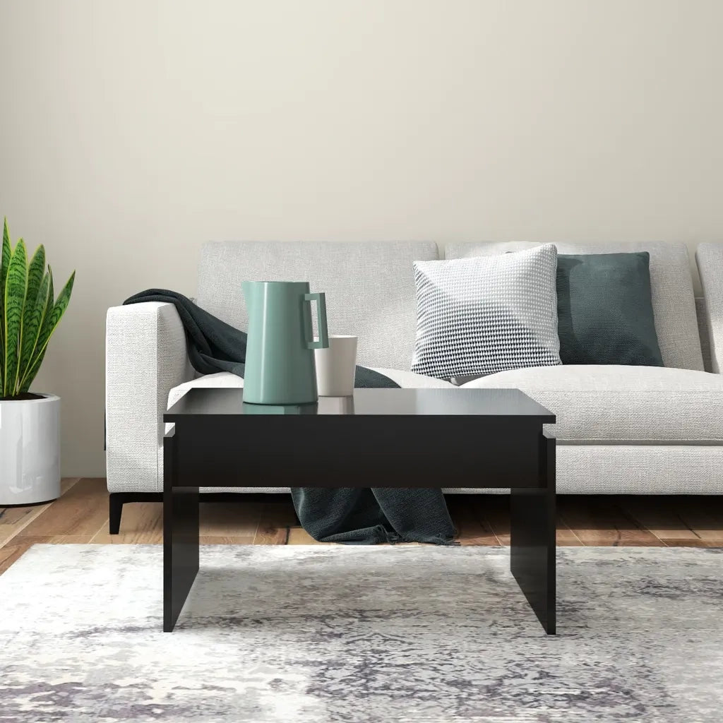 Tavolino da Salotto Nero 68x50x38 cm Legno Multistrato 808333