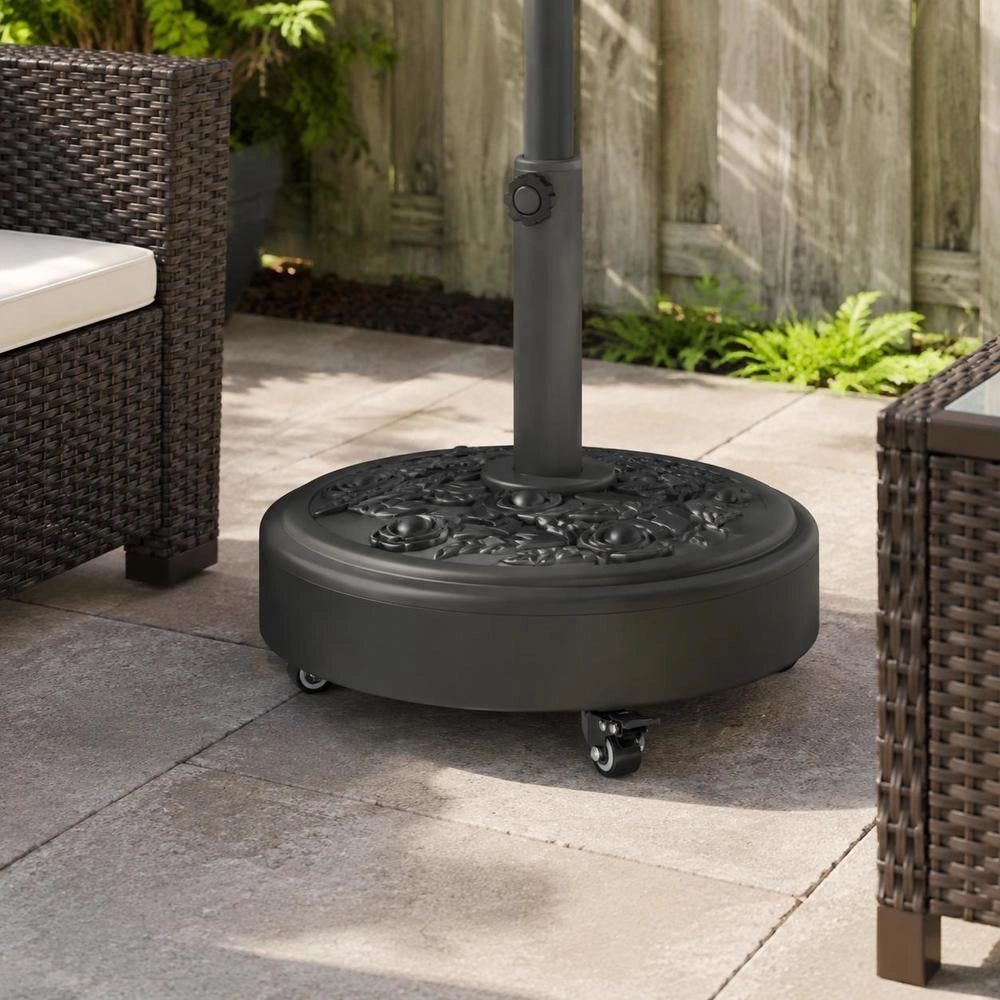 Parasol Base With Wheels For 38/48 Mm Pole, 27 Kg, Round