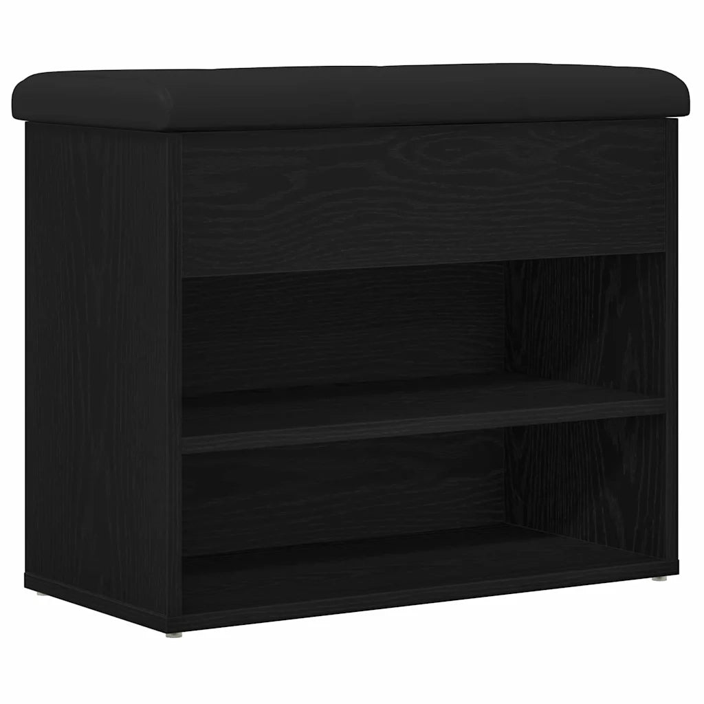 Panchina con contenitore Rovere Nero 62 x 32 x 50 cm 862990