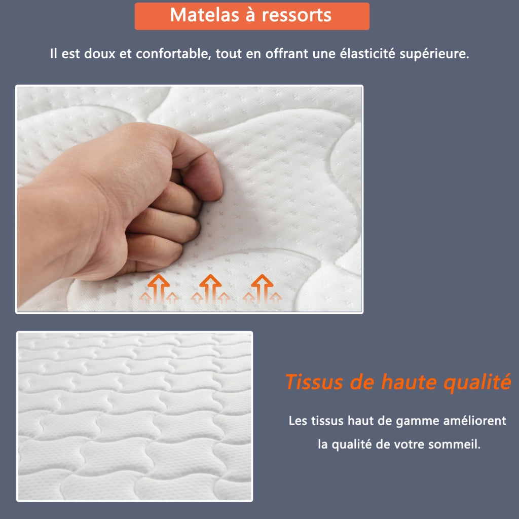 Materasso a molle ergonomico 90x190 cm; spessore 12 cm; bianco; arrotolato