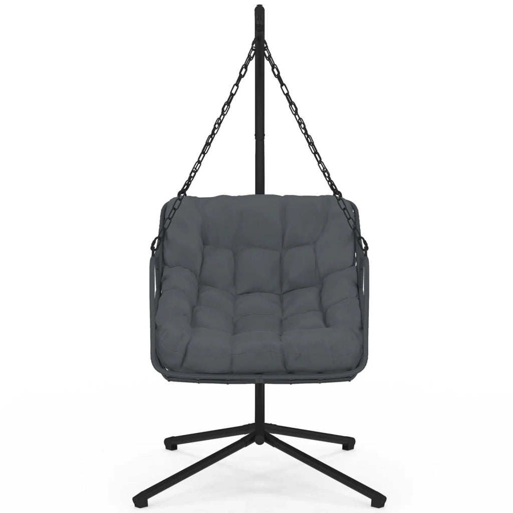 IDMarket - LOA reclinabile in rattan grigio traforato con cuscino grigio