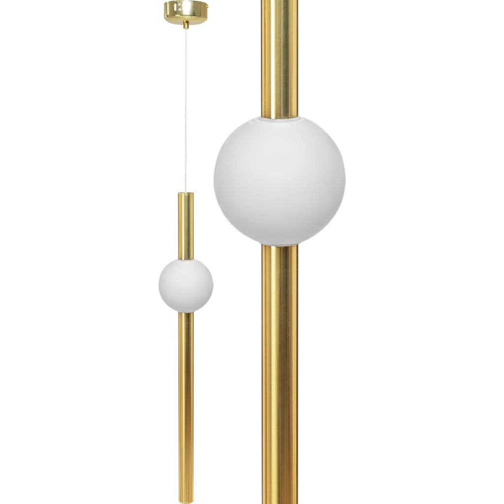 Lampada Da Soffitto Pensile Lungo Led Bianco Oro App475-cp