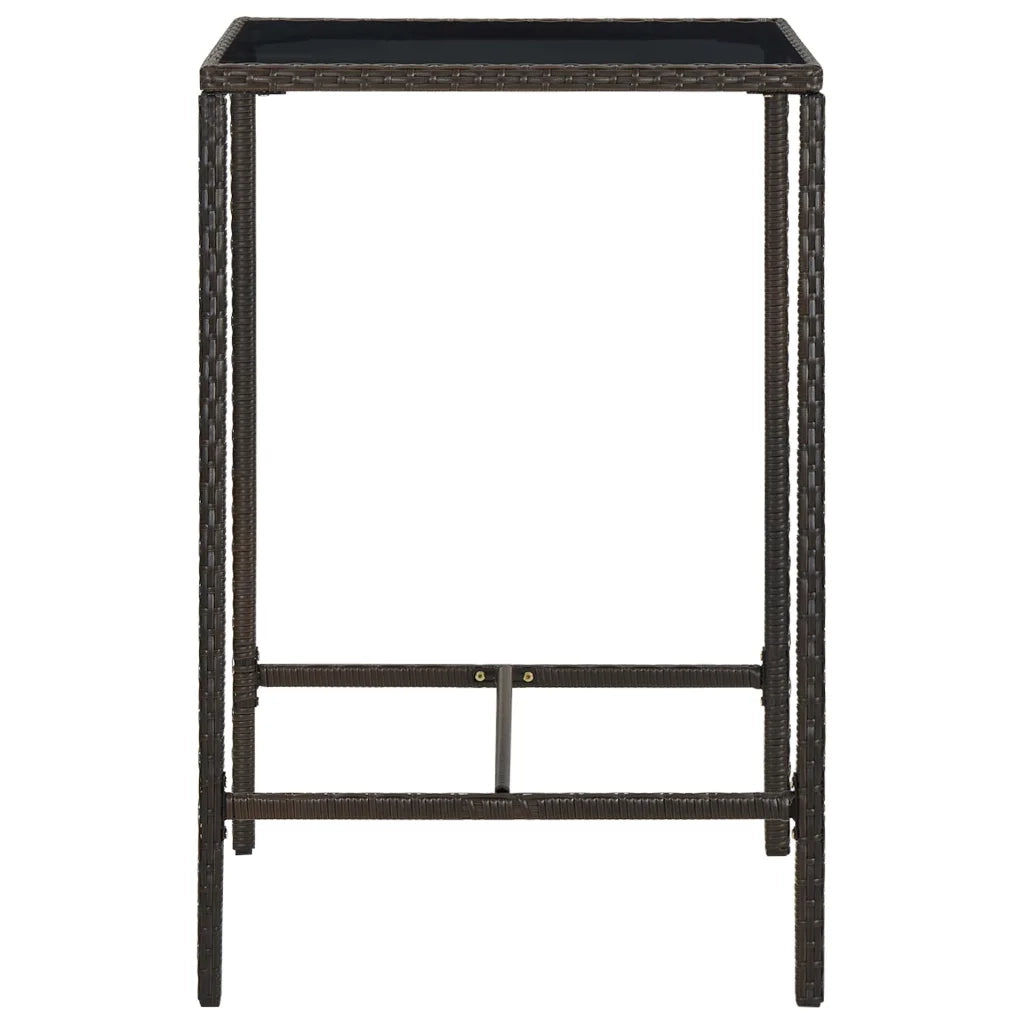 Set Bar da Giardino 3 pz con Cuscini Polyrattan Marrone 3064816