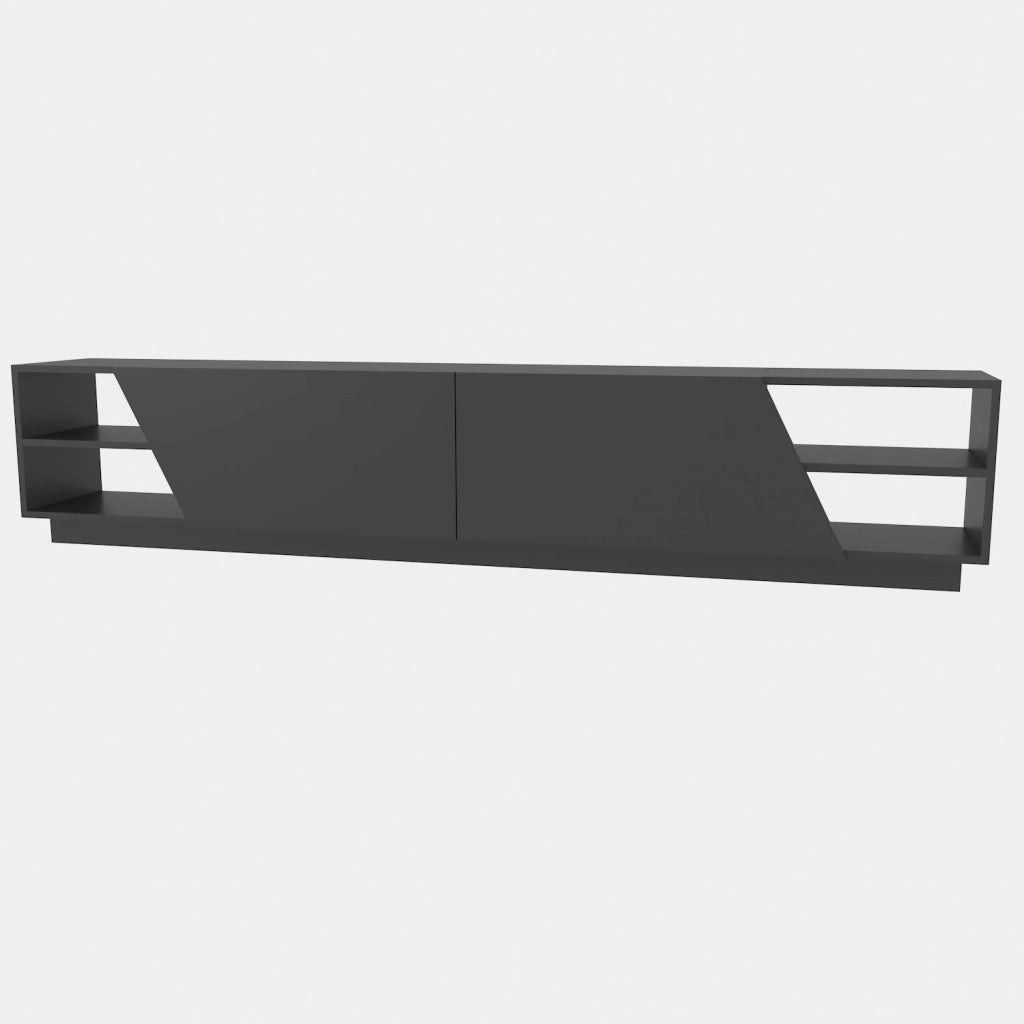 Porta TV in legno "Rhodes" - 240 x 37 x 47 cm - Grigio antracite