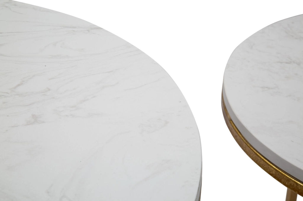 TAVOLINETTI SIMPLY MARBLE COPPIA CM � 52X63-42X53