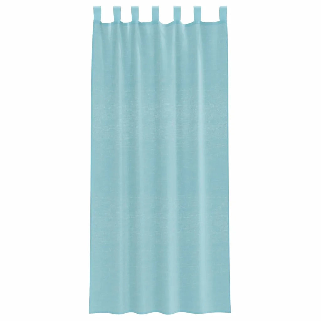 Tende in Voile con Passanti 2 pz Turchese 140x245 cm 4102329