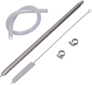 Fustello per Bottiglie 35,2 cm - Acciaio Inossidabile - Stoppa Bottiglia - Valvola di Sfiato - Spazzola di Pulizia - Attacco a Sfera - Bottiglie Fisse
