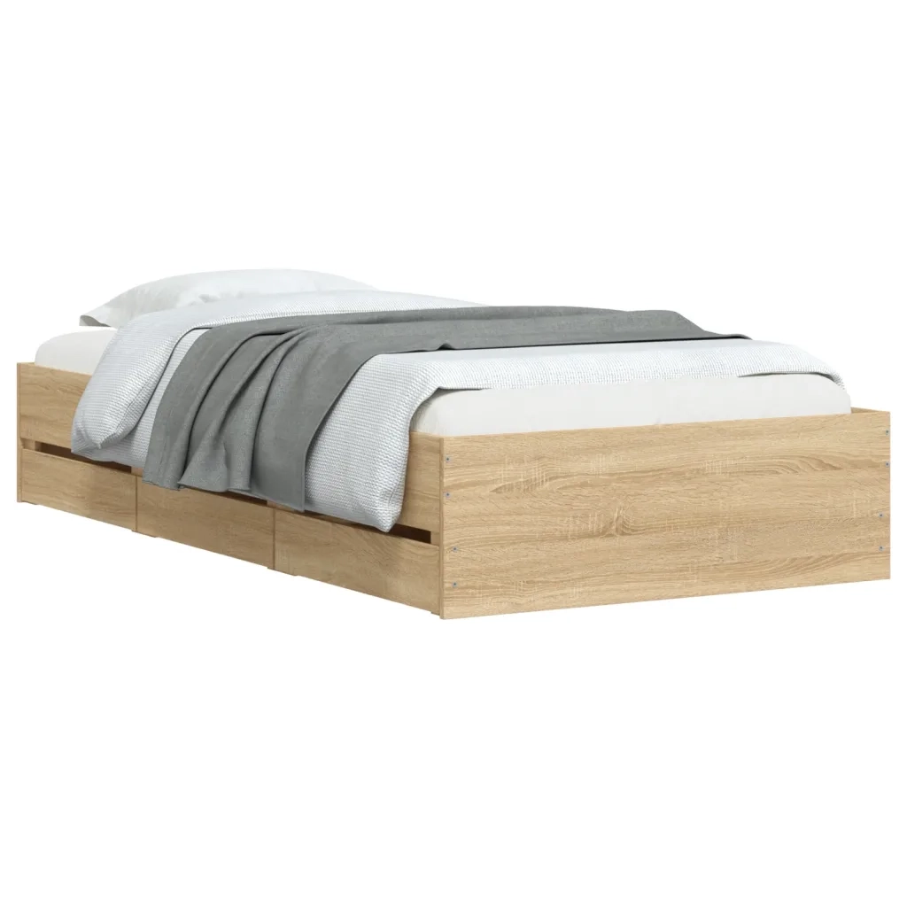 Giroletto Cassetti Rovere Sonoma 90x190 cm Legno Multistrato 3207324