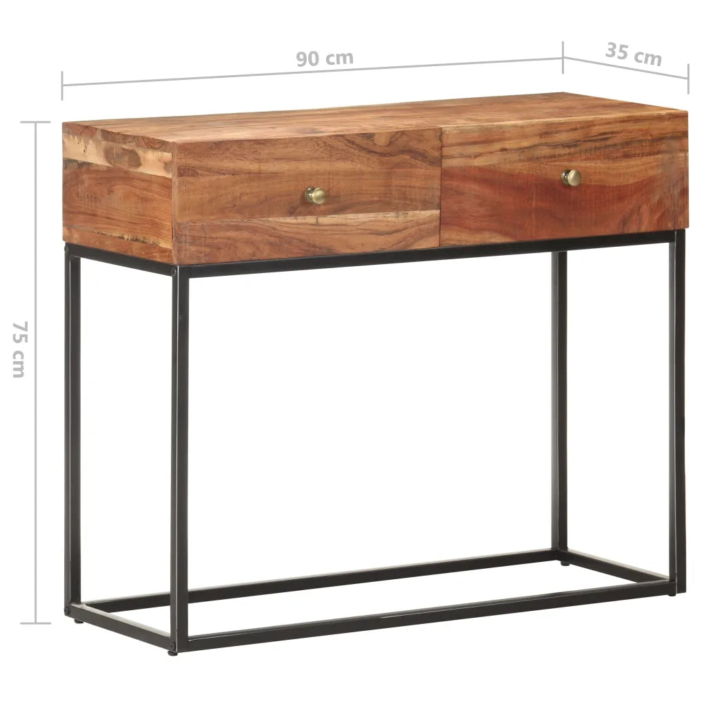 Tavolo Consolle 90x35x75 cm in Legno Grezzo di Acacia 320917