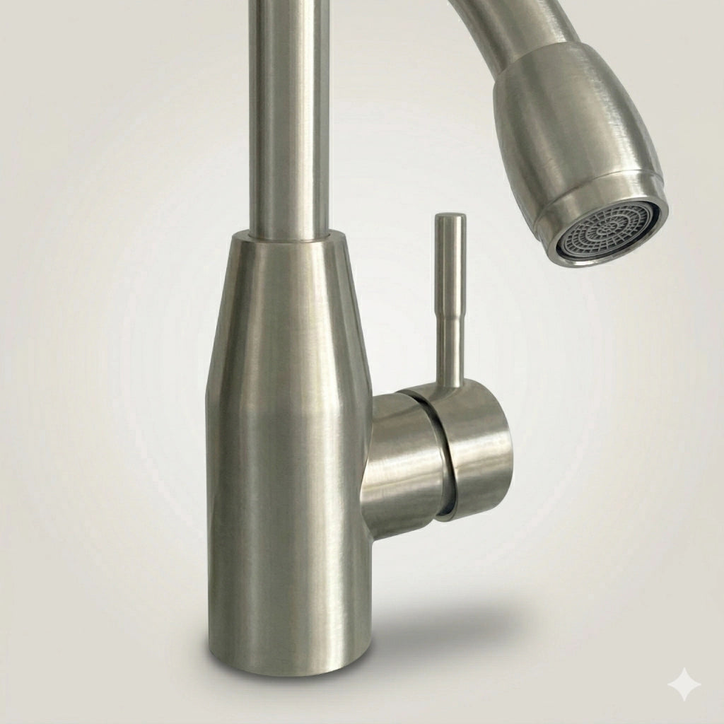 RUBINETTO MISCELATORE CUCINA MONOCOMANDO CROMATO COLLO ALTO GIREVOLE ACQUA 8066