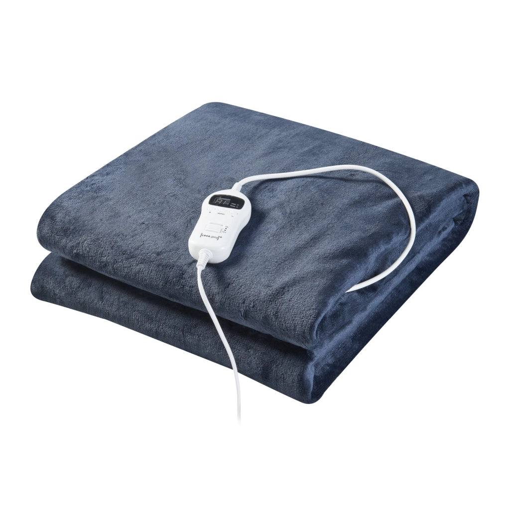 Coperta elettrica riscaldata 120 watt camera da letto 200 x 150 cm blu scuro 03_0009334