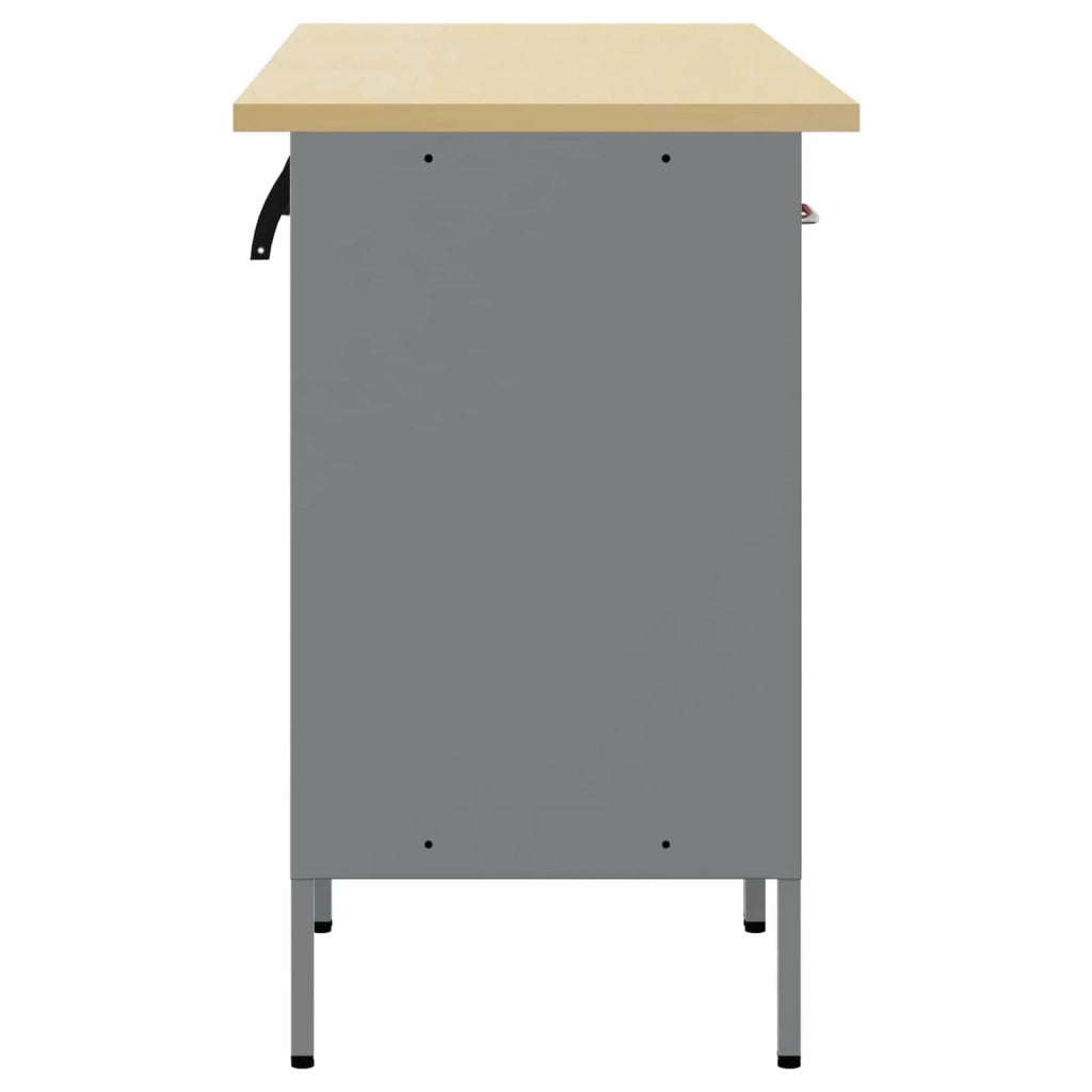 Mobile da lavoro 3 pcs Rosso e Grigio 150 x 55 x 85 cm 3321371