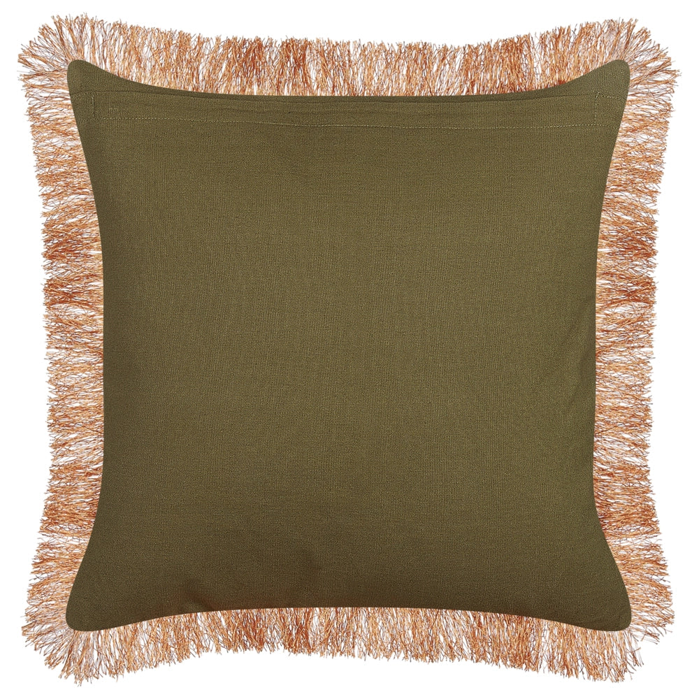 Set di 2 cuscini decorativi blu arancio cotone 45 x 45 cm cotone motivo fiore frange moderno glamour decor