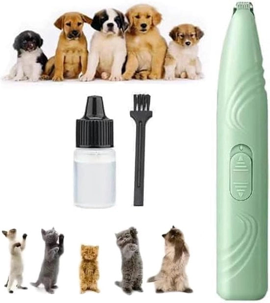 Tondeuse elettrica silenziosa per animali domestici - tondeuse per cani e gatti - zampe, orecchie, occhi, viso