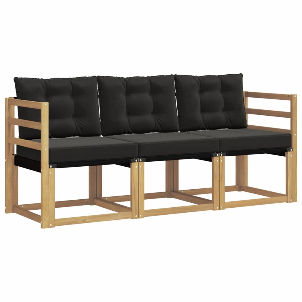 Set di divani da esterno 3 pz Bianco e Nero 3389154