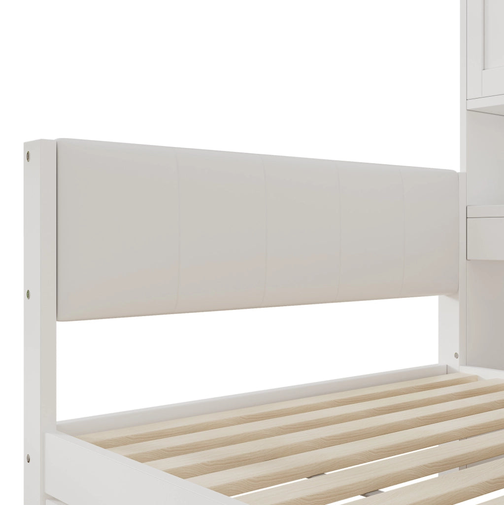 Letto 90x200 con contenitore, LED, USB e testiera imbottita