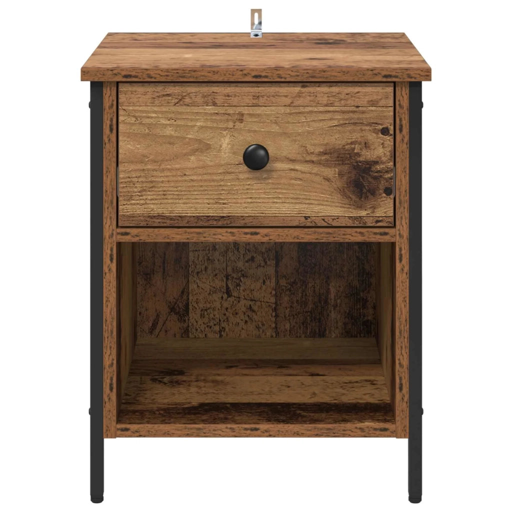 Comodino | Armadio da Notte | Mobiletto da notte con cassetto Legno vecchio 40 x 42 x 50 cm