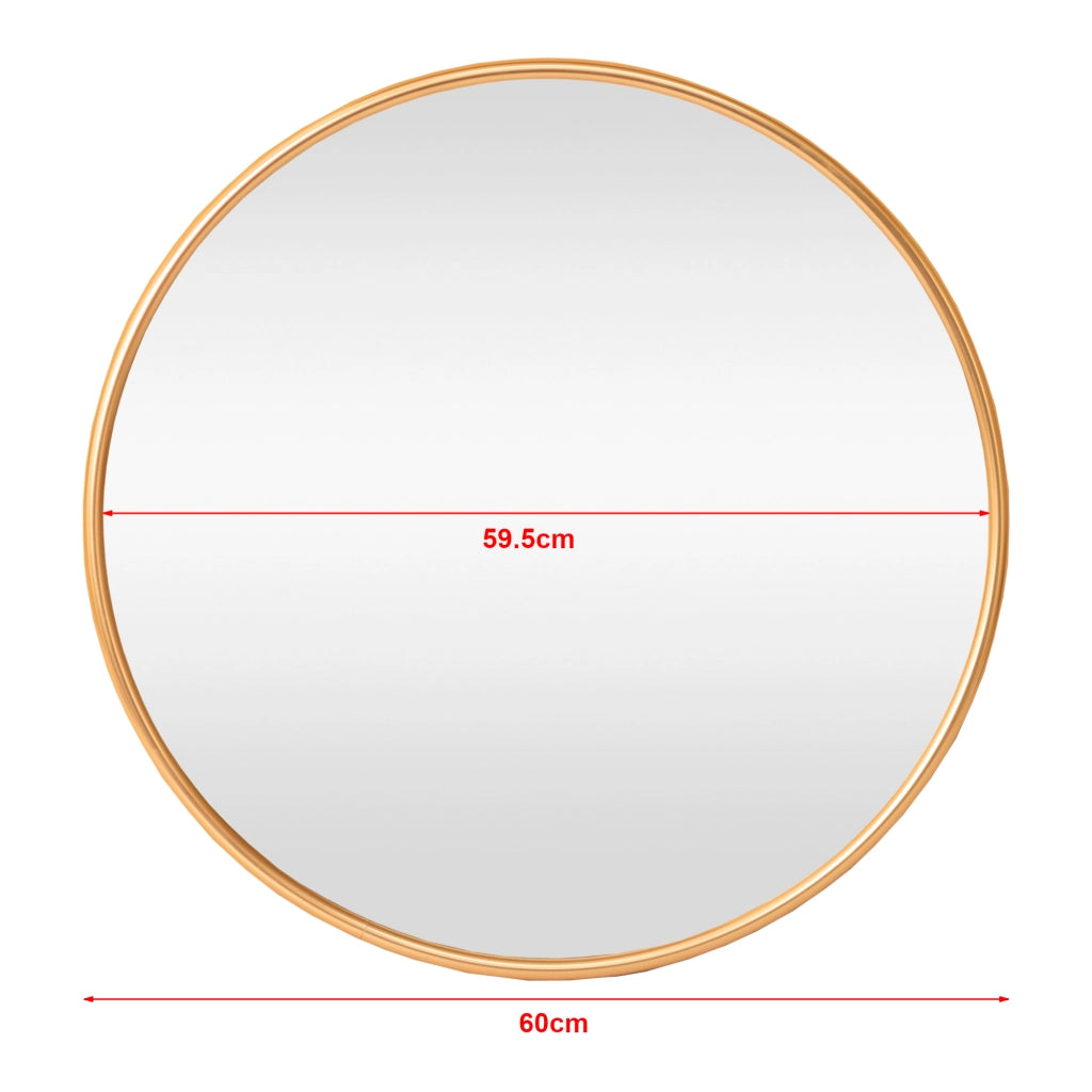 Specchio da Parete Ordona Rotondo Ø 60 cm color Oro [en.casa]