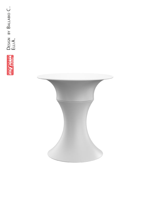 Tavolino da Giardino Componibile Ø37x47 cm in Resina Arkema Olimpo Bianco