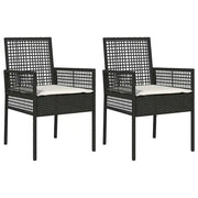 Sedia da Giardino 2 pz | Sedie da Esterno Nero 55 x 53 x 85 cm polyrattan