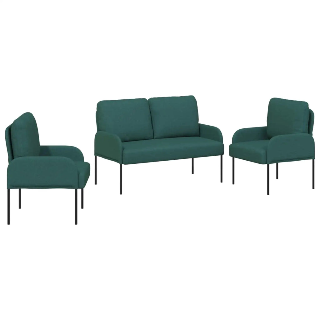 Set divani 3 pcs Verde Scuro 115 x 56 x 80 cm Legno compensato 3406212