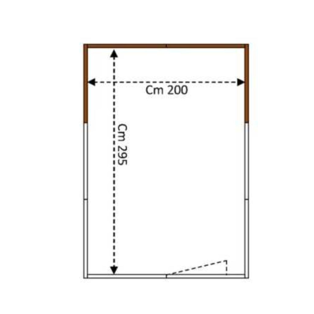 Box per cani da esterno coperto e retro in legno zincatura a caldo da 200x300xh180 cm