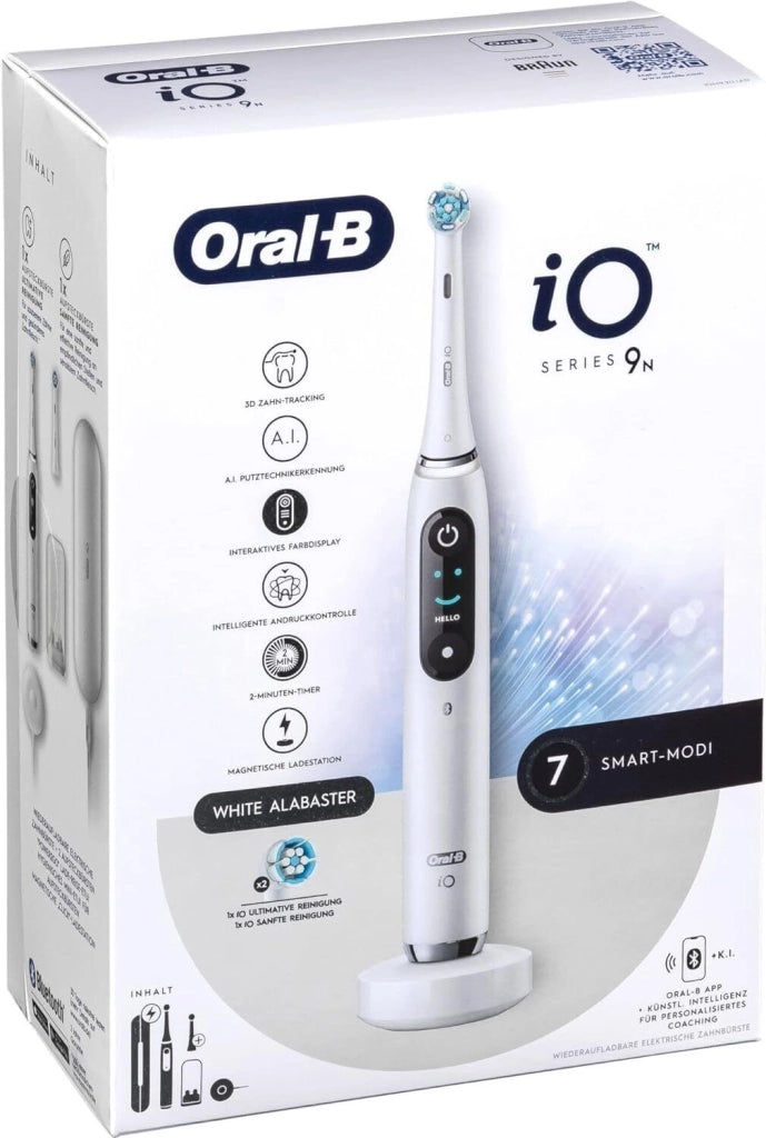 Oral-B 4210201408383 iO Series 9N Spazzolino elettrico Tecnologia magnetica iO 7 modalita' Timer OLED autonomia 14 giorni colore White Alabaster