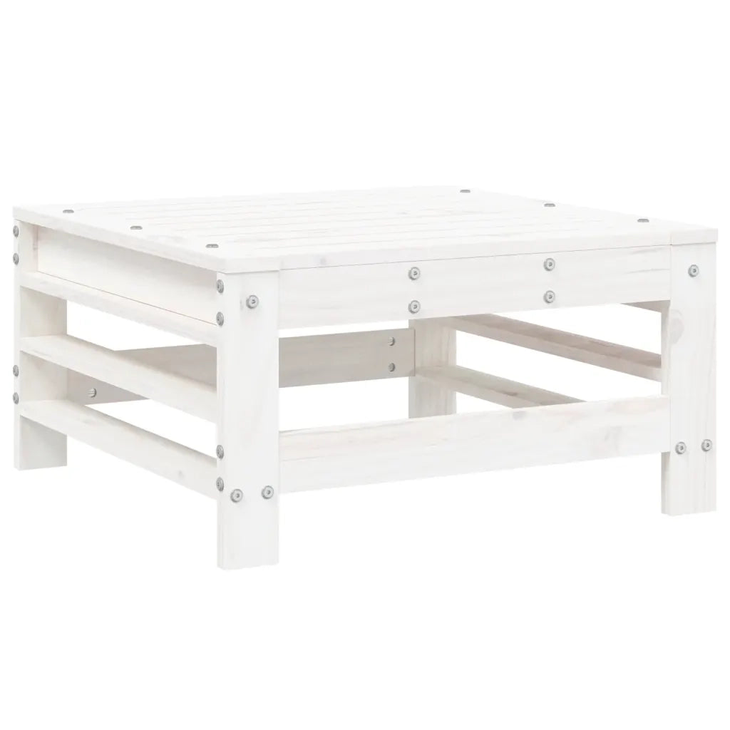 Set Salotto da Giardino 9 pz Bianco in Legno Massello di Pino