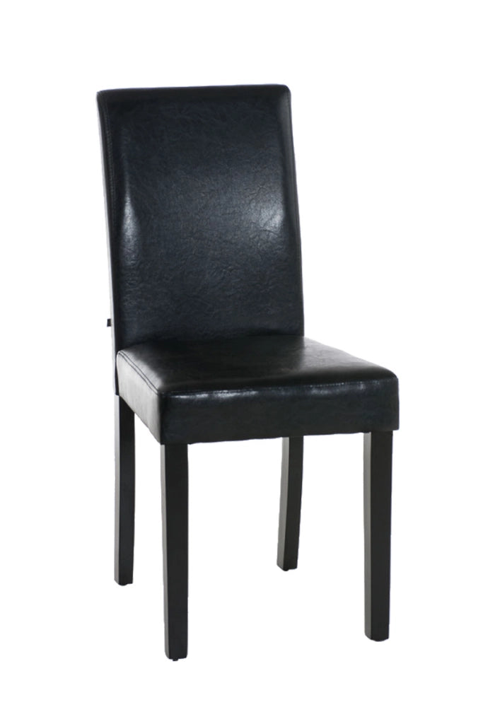 Sedia da pranzo Ina in similpelle nero,nero